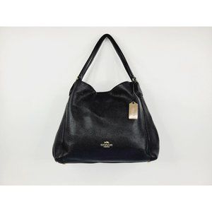 Coach Edie 31 Pebbled Black Leather Bag
